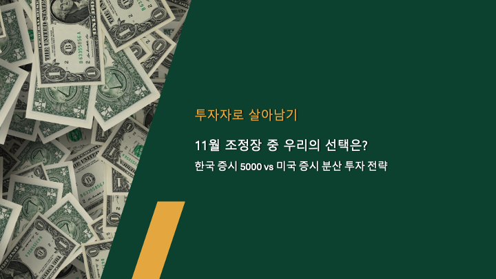11월 조정장 중 우리의 선택은?  한국 증시 5000 vs 미국 증시 분산 투자 전략