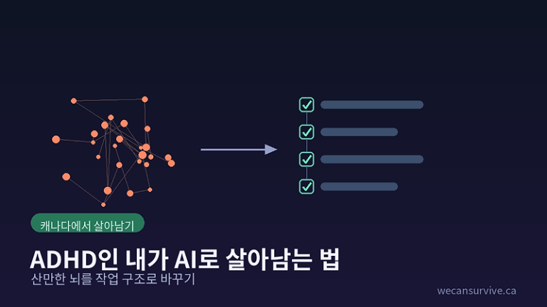 ADHD인 내가 AI로 살아남는 법 — 산만한 뇌를 작업 구조로 바꾸기