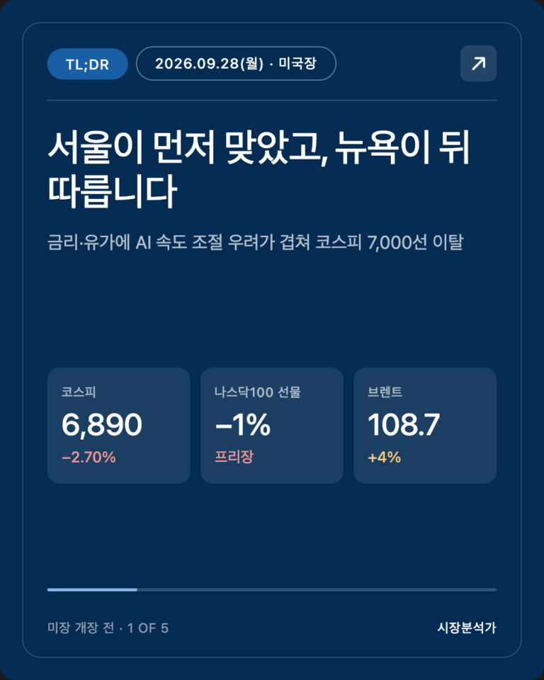 TL;DR — 서울이 먼저 맞았고, 뉴욕이 뒤따릅니다