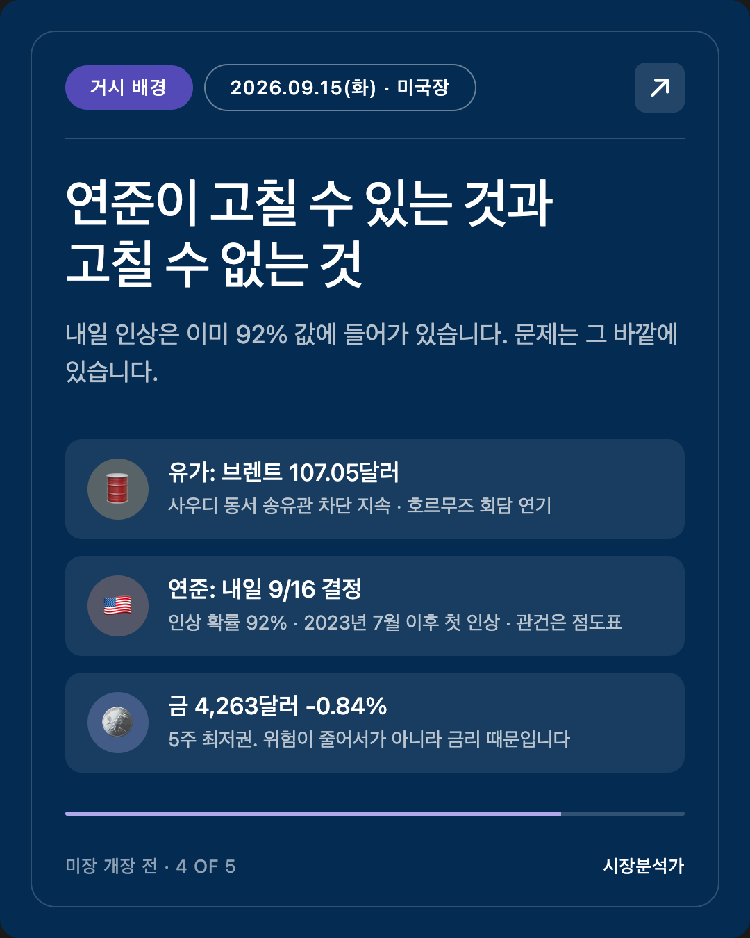 거시 배경 — 연준이 고칠 수 있는 것과 고칠 수 없는 것