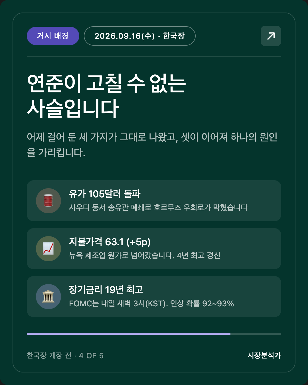 거시 배경 — 연준이 고칠 수 없는 사슬입니다