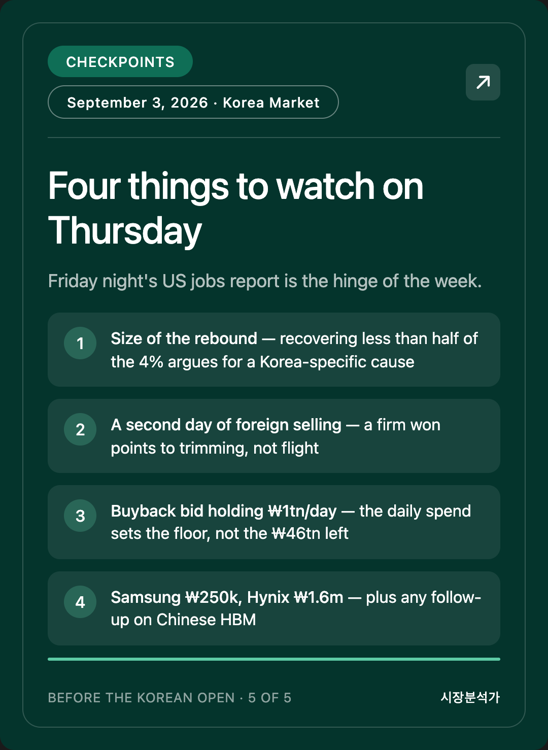 CHECKPOINTS — Four things to watch on Thursday