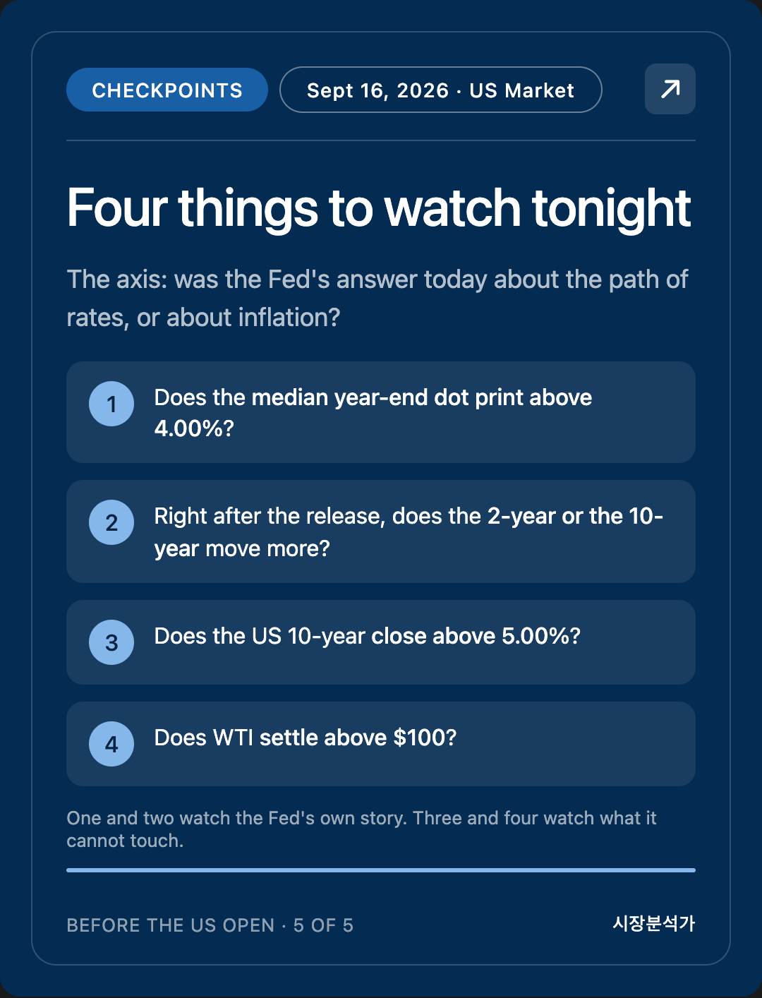 CHECKPOINTS — Four things to watch tonight