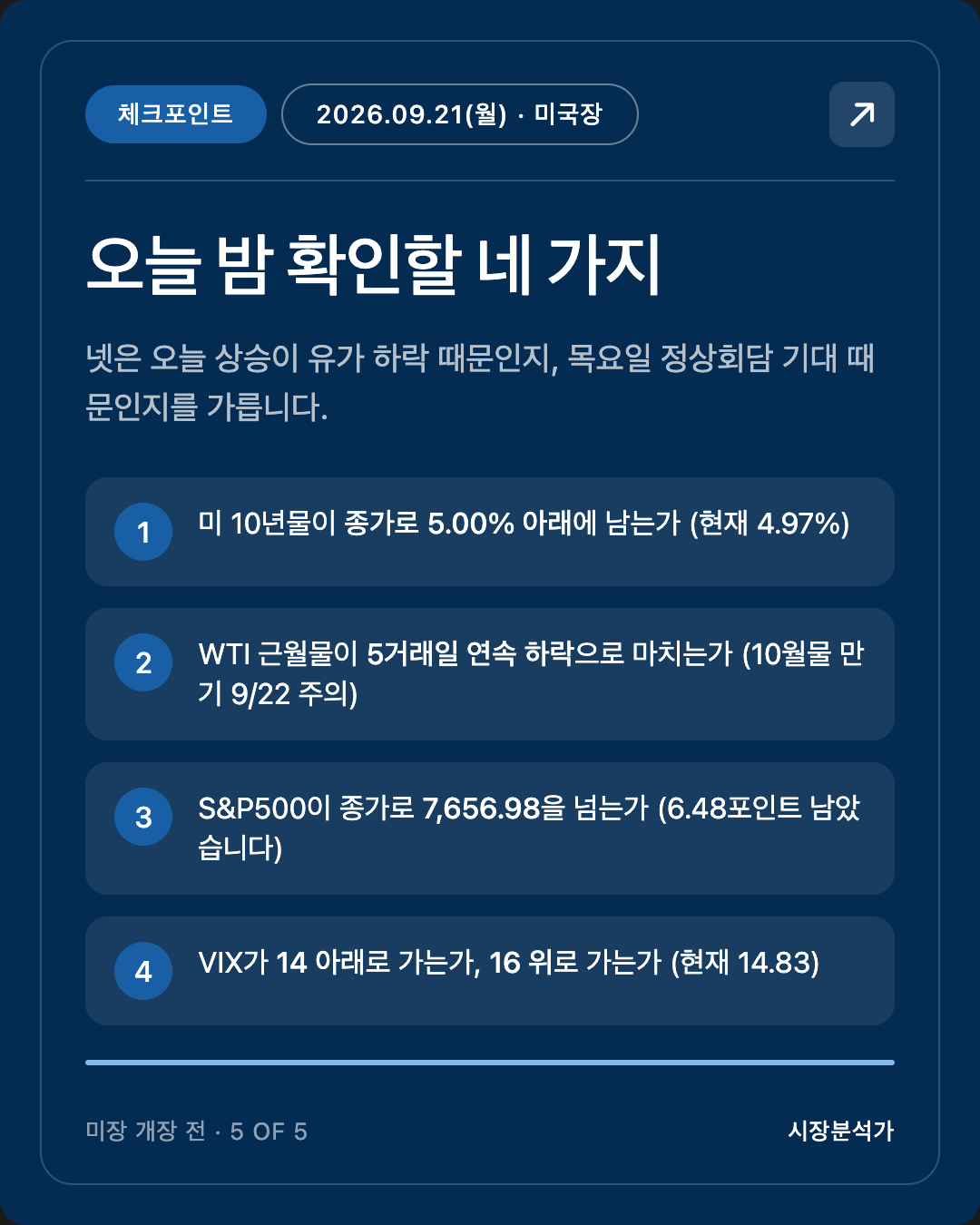 체크포인트 — 오늘 밤 확인할 네 가지