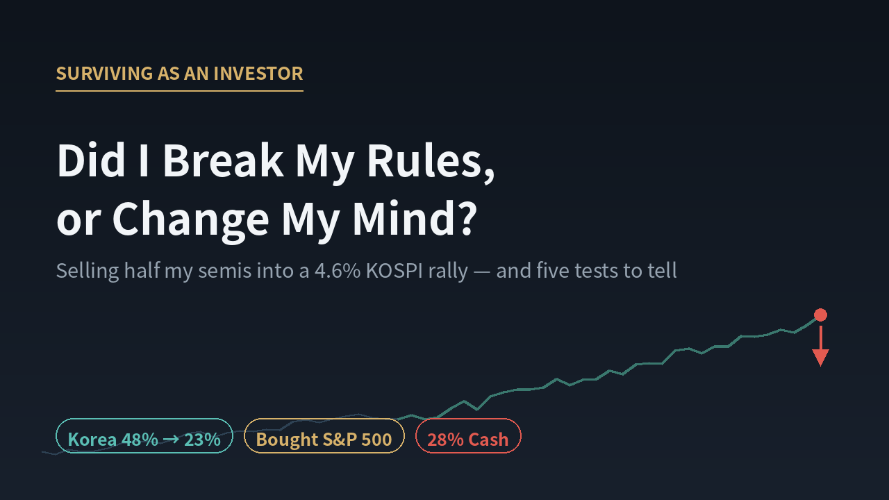 Did I Break My Rules, or Change My Mind? (Selling Half My Semis on a 4.6% KOSPI Rally)