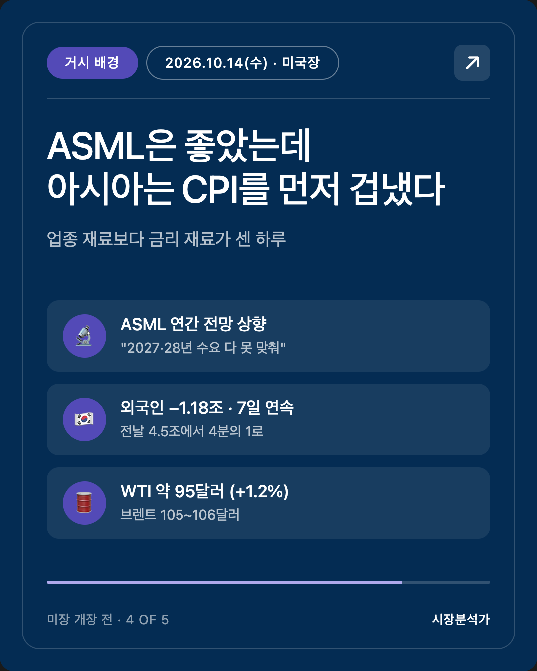 거시 배경 — ASML은 좋았는데 아시아는 CPI를 먼저 겁냈다