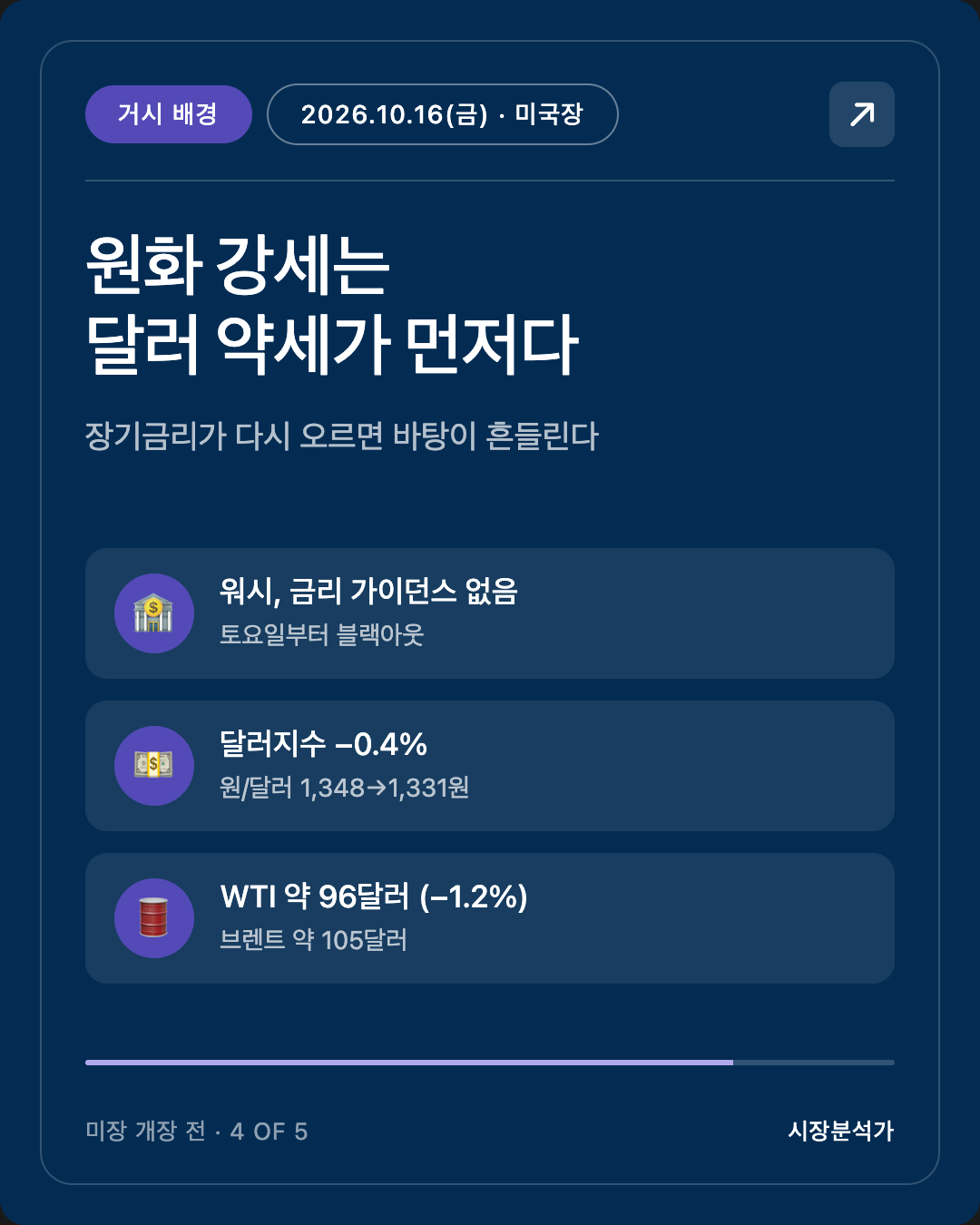 거시 배경 — 원화 강세는 달러 약세가 먼저다