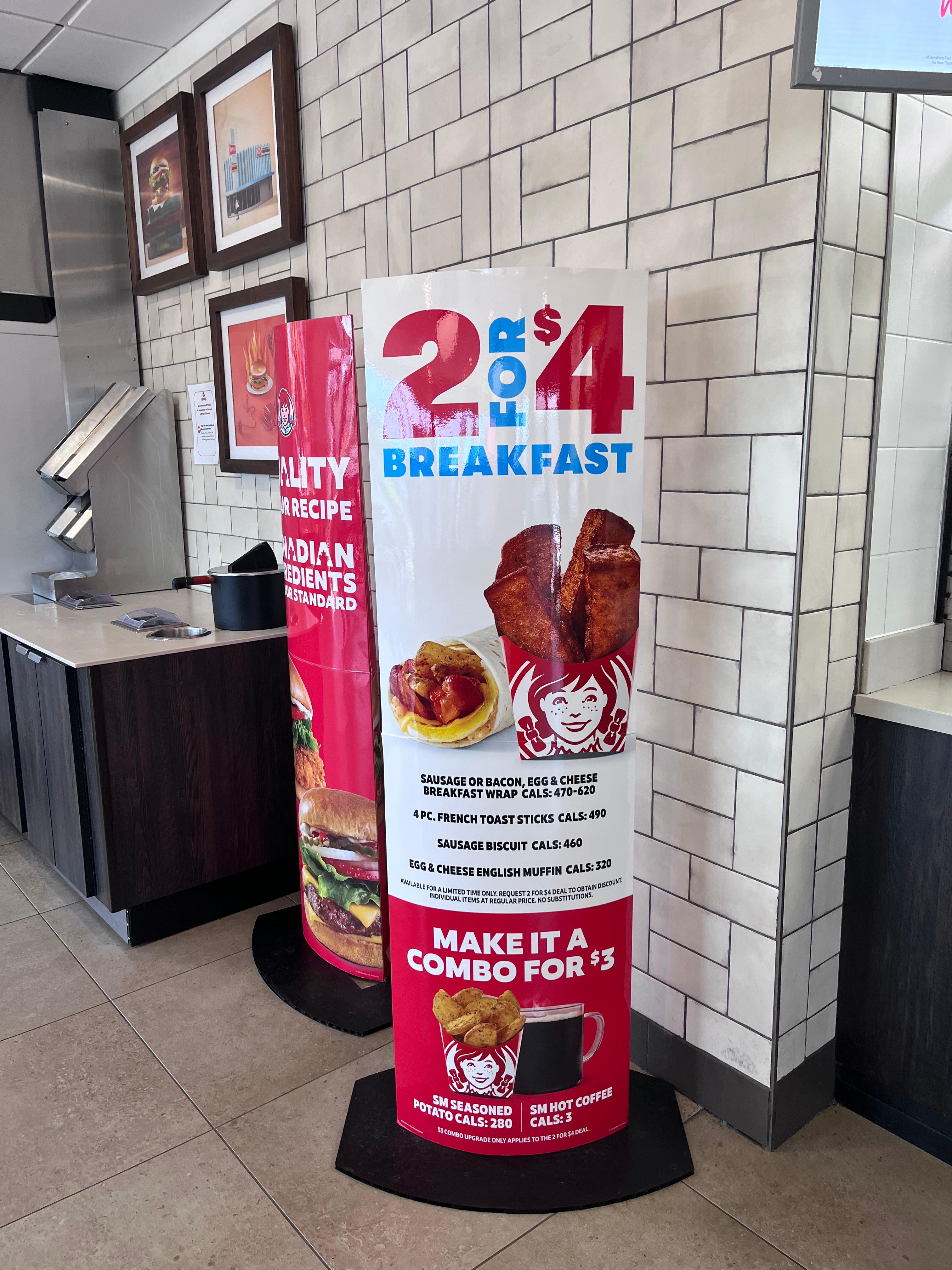 2 fo $4 Menu